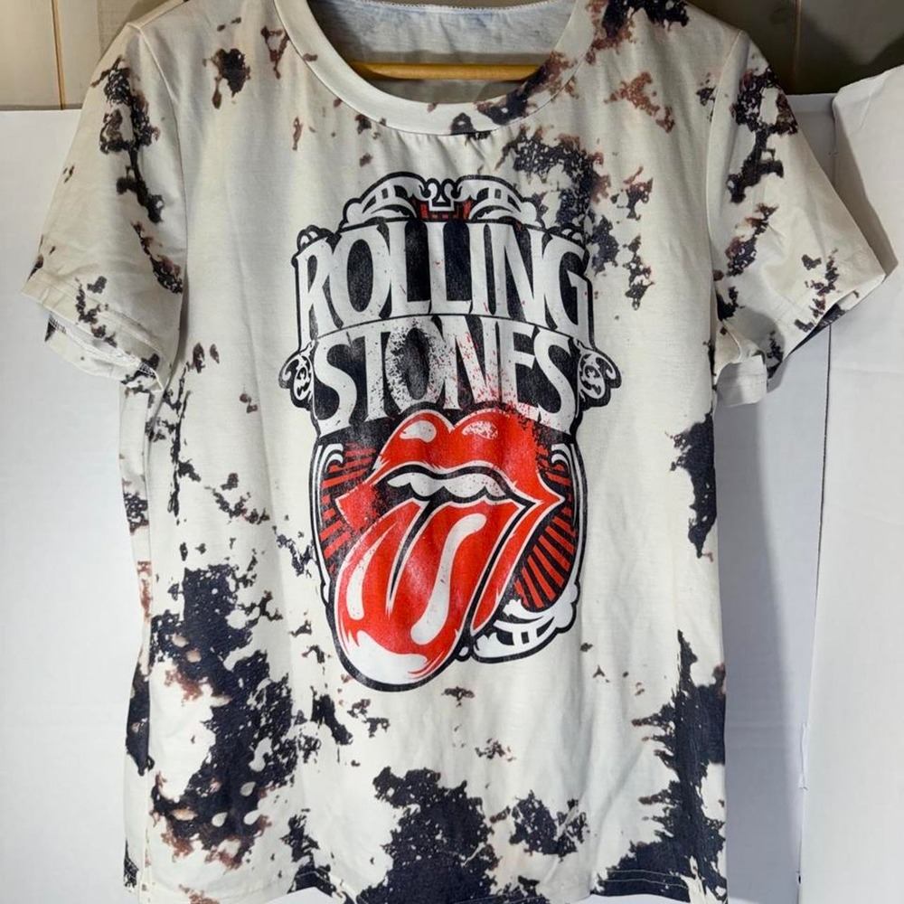 Women's‎ Rolling Stones graphic print tie-dye t-shirt Size S
